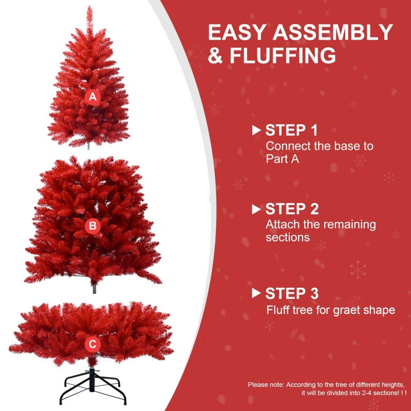 PVC Christmas Tree, Christmas Decorations, Red